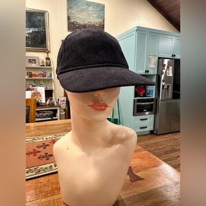 Vintage Universal Black Corduroy Adjustable Baseball Hat
